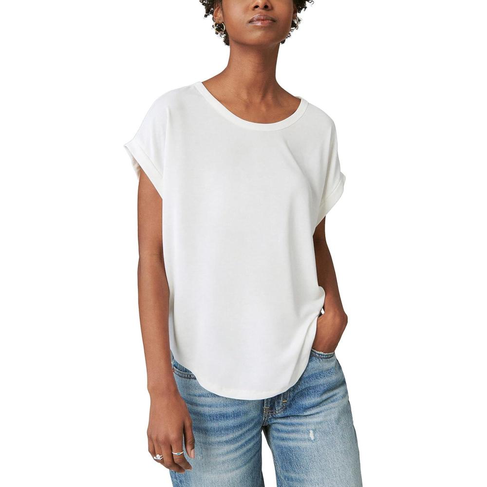 imageLucky Brand Womens Short Sleeve Sandwash Dolman TeeBright WhiteWhite
