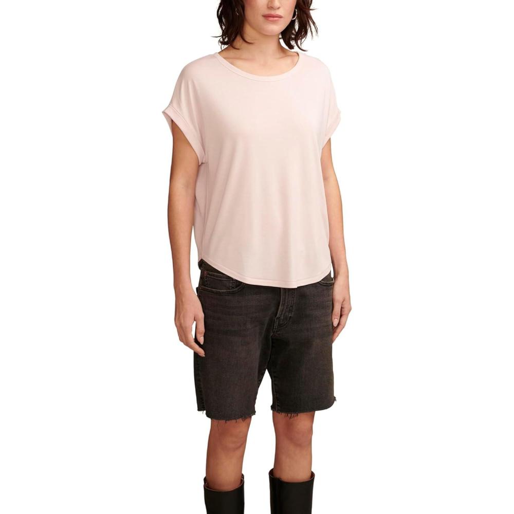 imageLucky Brand Womens Short Sleeve Sandwash Dolman TeeShell Pink