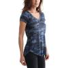 Lucky Brand Womens Camo Burnout Tee Shirt(Blue/Multi)