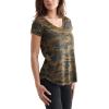 Lucky Brand Womens Camo Burnout Tee Shirt(Green Multi)