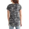 Lucky Brand Womens Camo Burnout Tee Shirt(Grey Multi)