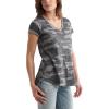 Lucky Brand Womens Camo Burnout Tee Shirt(Grey Multi)