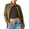 Lucky Brand Women’s Long Sleeve Button Up Two Pocket Utility Jacket(Olive Night)