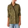 Lucky Brand Women’s Long Sleeve Button Up Two Pocket Utility Jacket(Olive Night)