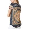 Lucky Brand Women’s Persian Carpet Tee(Navy Multi)
