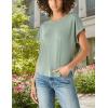 Lucky Brand Womens Sandwash Dolman Tee(Loden Green/Green)