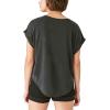 Lucky Brand Womens Sandwash Dolman Tee(Lucky Black/Black)