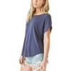 Lucky Brand Womens Sandwash Dolman Tee(Navy Blue)