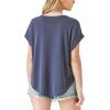 Lucky Brand Womens Sandwash Dolman Tee(Navy Blue)