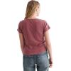 Lucky Brand Women’s Short Sleeve V-Neck Pointelle Henley Top(Crushed Berry)