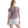 Lucky Brand Women’s Short Sleeve V-Neck Pointelle Henley Top(Gray Ridge)