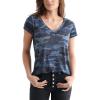 Lucky Brand Womens Camo Burnout Tee Shirt(Blue/Multi)