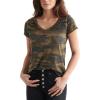 Lucky Brand Womens Camo Burnout Tee Shirt(Green Multi)