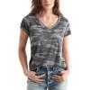 Lucky Brand Womens Camo Burnout Tee Shirt(Grey Multi)