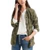 Lucky Brand Women’s Long Sleeve Button Up Two Pocket Utility Jacket(Green Multi)