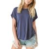 Lucky Brand Womens Sandwash Dolman Tee(Navy Blue)