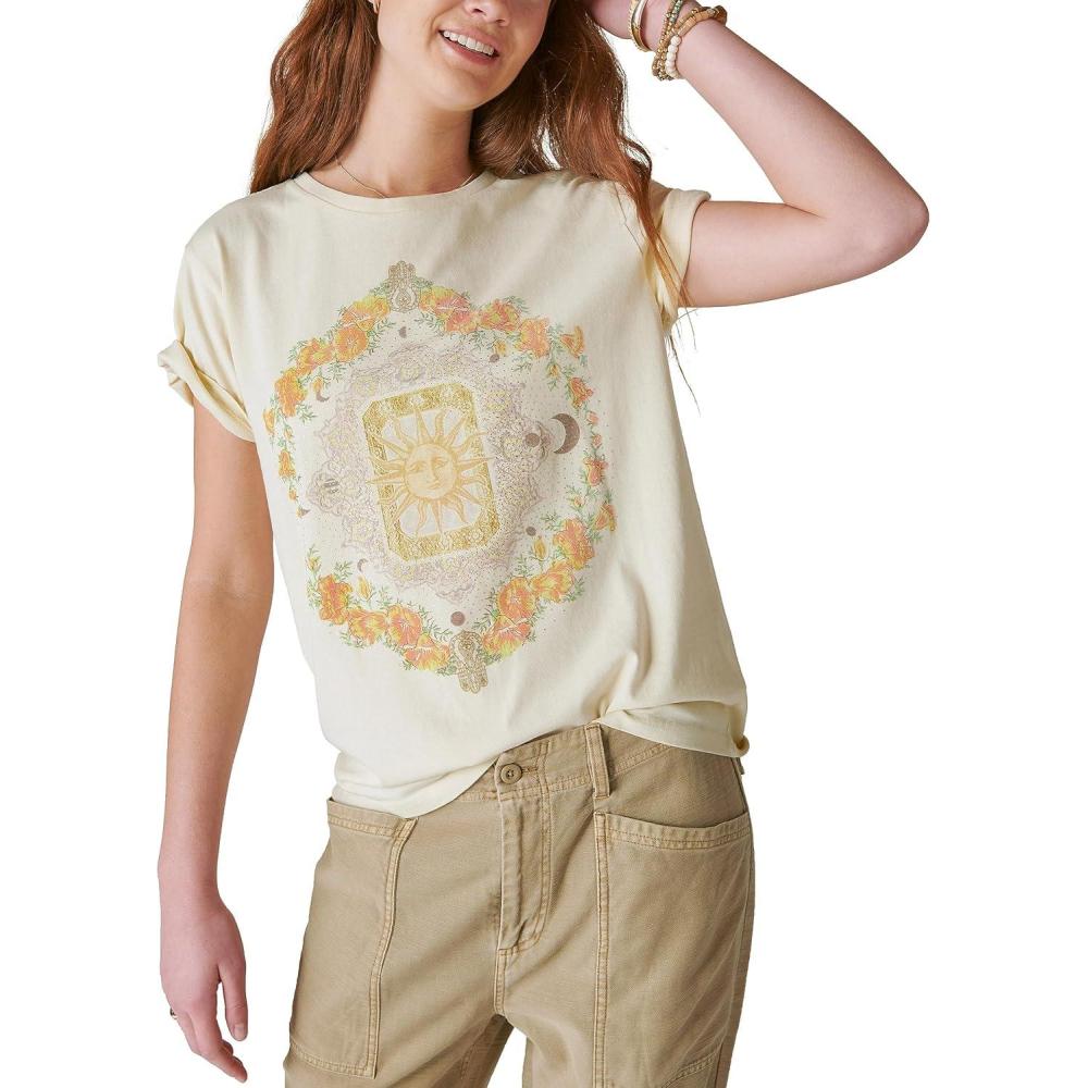 imageLucky Brand Womens Classic Celestial Boyfriend TeeCloud Cream