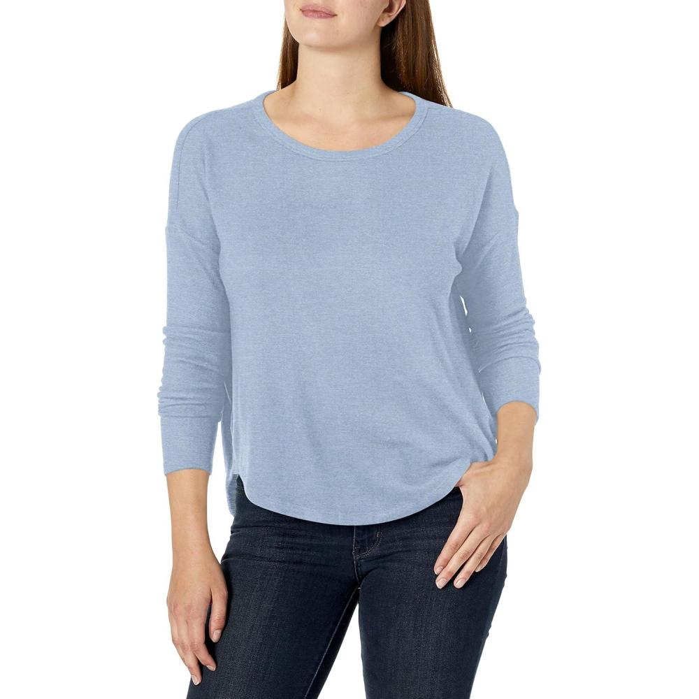 imageLucky Brand Womens Cloud Jersey Long Sleeve CrewForever Blue