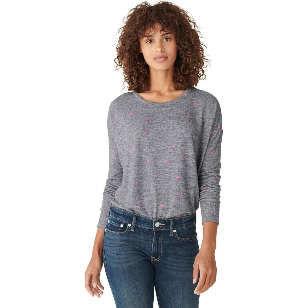 imageLucky Brand Womens Long Sleeve Crew Neck TopMulti