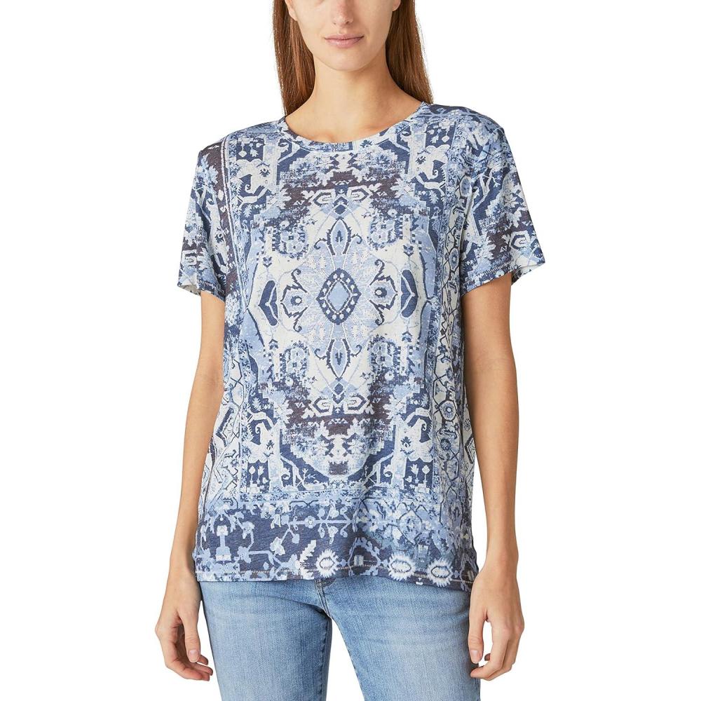 imageLucky Brand Womens Printed Scoop Neck TeeBlue Multi
