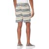 Lucky Brand Mens Printed Flat Front Short(Blue Stripe)