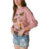 Lucky Brand Women’s Butterfly Floral Motif Pullover(Antler)