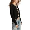 Lucky Brand Women’s Button Front Sweater Jacket(Dark Black)