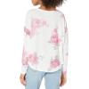 Lucky Brand Womens Cloud Jersey Long Sleeve Crew(Pink Floral Print)