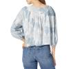 Lucky Brand Women’s Embroidered Peasant Blouse(Blue Multi)
