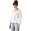Lucky Brand Women’s Embroidered Peasant Blouse(White)