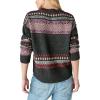 Lucky Brand Women’s Fairisle Crew Sweater(Black Combo)