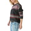 Lucky Brand Women’s Fairisle Crew Sweater(Black Combo)