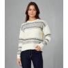 Lucky Brand Women’s Fairisle Crew Sweater(Whisper White Multi)