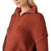 Lucky Brand Women’s Half Zip Pullover Sweater(Terracota Acid Washed)