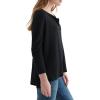 Lucky Brand Women’s Long Sleeve Rib Soft Henley Top(Jet Black)