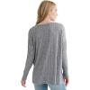 Lucky Brand Women’s Long Sleeve Rib Soft Henley Top(Medium Heather Grey)