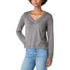 Lucky Brand Women’s Long Sleeve V Neck Tee(Asphault)