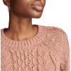 Lucky Brand Womens Mixed Cable Crew Sweater Pullover(Burlwood)
