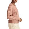 Lucky Brand Womens Mixed Cable Crew Sweater Pullover(Burlwood)