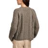 Lucky Brand Womens Mixed Cable Crew Sweater Pullover(Charcoal Heather)