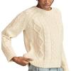 Lucky Brand Womens Mixed Cable Crew Sweater Pullover(Tofu)