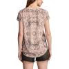 Lucky Brand Womens Printed Scoop Neck Tee(Beige Multi)
