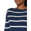 Lucky Brand Women’s Striped Pullover Sweater(Cad Navy Tofu Stripe)