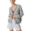 Lucky Brand Womens Women’s Cozy Cable Stitch Cardigan(Light Heather Gray)