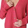 Lucky Brand Womens Women’s Cozy Cable Stitch Cardigan(Red Bud)
