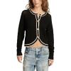 Lucky Brand Women’s Button Front Sweater Jacket(Dark Black)
