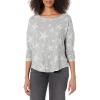 Lucky Brand Womens Cloud Jersey Long Sleeve Crew(Grey Stars)