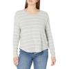 Lucky Brand Womens Cloud Jersey Long Sleeve Crew(Grey Stripe)