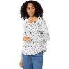 Lucky Brand Womens Cloud Jersey Long Sleeve Crew(Grey With Stars)