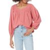 Lucky Brand Women’s Embroidered Peasant Blouse(Baroque Rose)